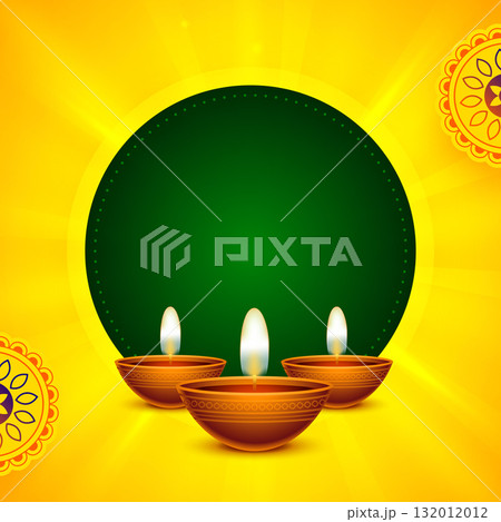 realistic diwali diya wishes card with text space 132012012