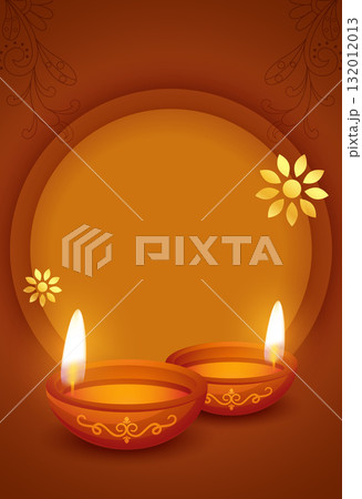 realistic glowing diwali diya flyer with text space 132012013