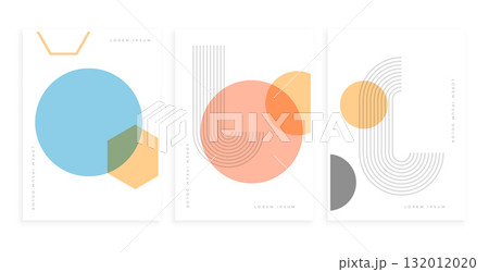 set of bauhaus linear shape element poster design 132012020