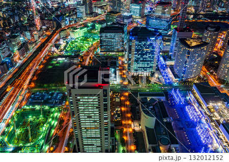 《神奈川県》横浜ランドマークタワーから見下ろす横浜駅方面 夜景 《神奈川県》横浜ランドマークタワーから見下ろす横浜駅方面 夜景 132012152
