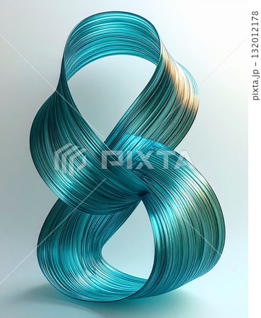 無限大を描く透明なブルーリボンの抽象デザイン 無限大を描く透明なブルーリボンの抽象デザイン 132012178