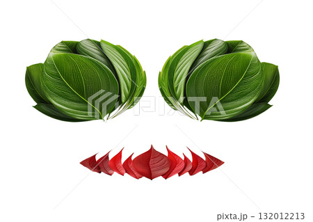 葉っぱでできた目と口（eyes and mouth） 132012213