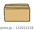 正面を向いた段ボールの荷物の手書きイラスト 132012228