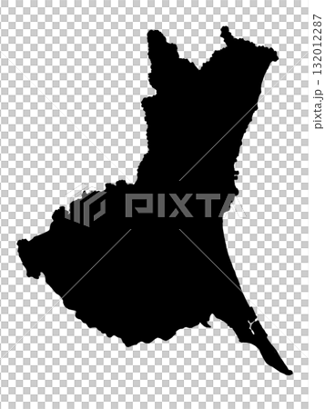 Map of Ibaraki Prefecture (Silhouette) 132012287