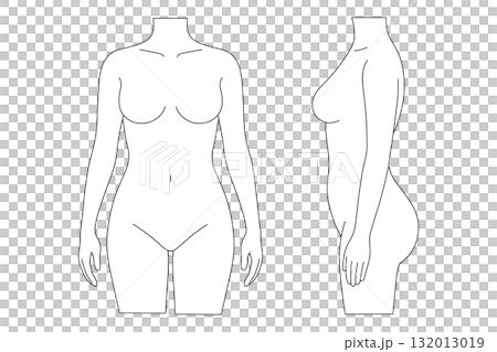 Female mannequin body line illustration 132013019
