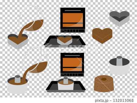 オーブンでケーキを焼く 132013068