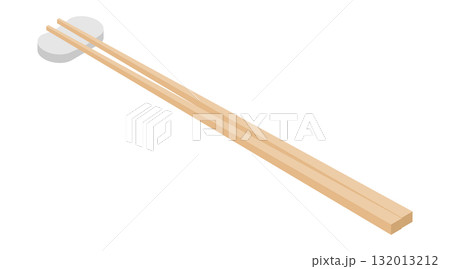 シンプルな箸のイラスト　ベクター 132013212