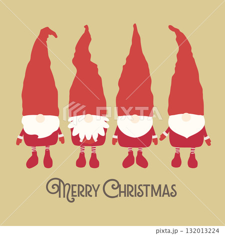 北欧の妖精トムテのクリスマス用ベクターイラストセット 北欧の妖精トムテのクリスマス用ベクターイラストセット 132013224