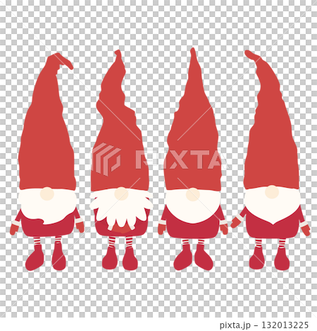 北欧の妖精トムテのクリスマス用ベクターイラストセット 北欧の妖精トムテのクリスマス用ベクターイラストセット 132013225