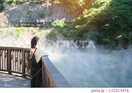 woman traveler traveling in Taiwan, female Tourist sightseeing at Beitou Hot Spring, Taipei City. Popular landmark and attractions. Asia Travel and vacation concept woman traveler traveling in Taiwan, female Tourist sightseeing at Beitou Hot Spring, Taipei City. Popular landmark and attractions. Asia Travel and vacation concept 132013478