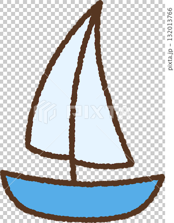 手書き風のアイコン　レースヨット 132013766