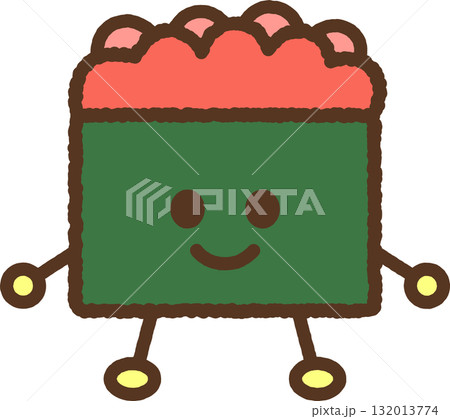 手書き風のキャラクターアイコン　いくら軍艦 132013774