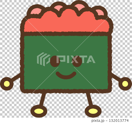 手書き風のキャラクターアイコン　いくら軍艦 132013774