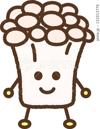 手書き風のキャラクターアイコン エノキダケ 手書き風のキャラクターアイコン エノキダケ 132013776