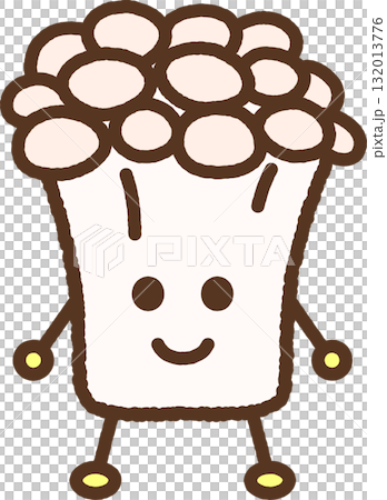 手書き風のキャラクターアイコン エノキダケ 手書き風のキャラクターアイコン エノキダケ 132013776