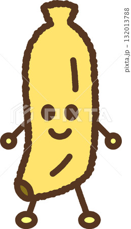 手書き風のキャラクターアイコン　バナナ 132013788