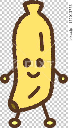 手書き風のキャラクターアイコン　バナナ 132013788