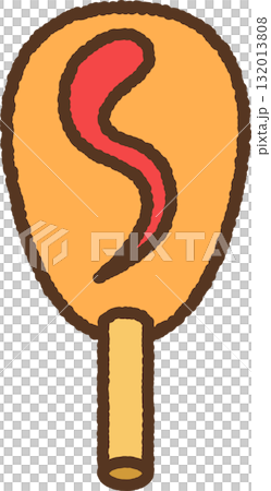 ケチャップがついたアメリカンドッグのイラスト 132013808