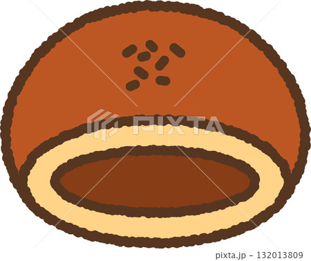 カットしたあんぱんのイラスト 132013809