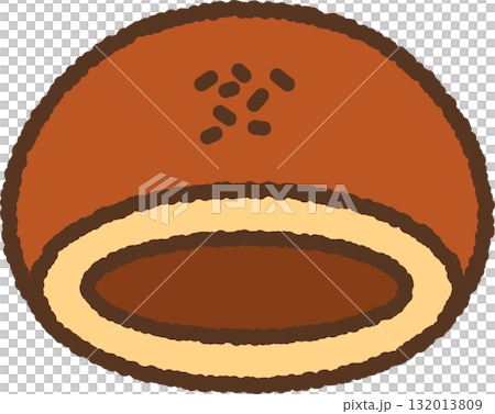 カットしたあんぱんのイラスト 132013809