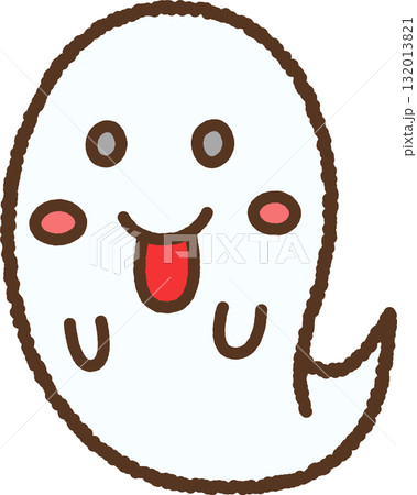 舌を出したかわいいおばけのキャラクター 132013821