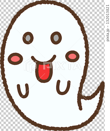 舌を出したかわいいおばけのキャラクター 132013821