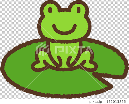 青蛙在水生植物上休息的插圖 青蛙在水生植物上休息的插圖 132013826