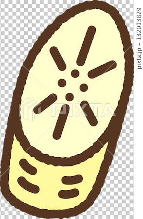 Cut banana illustration icon Cut banana illustration icon 132013829