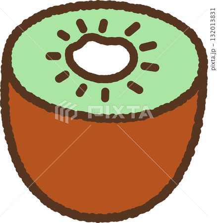 半分にカットしたキウイのアイコン 132013831