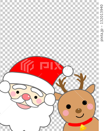 サンタクロースとトナカイのかわいいイラスト 132013940