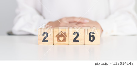 2026 with Home and Heart block. Property investment, House Mortgage, Real Estate tax, homeless, donation, Financial and happy family concepts 2026 with Home and Heart block. Property investment, House Mortgage, Real Estate tax, homeless, donation, Financial and happy family concepts 132014148