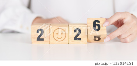 2025 end year to Happy New Year 2026 with Smile block. Satisfaction, feedback, Review, mental health, eco sustainable and good year concept 2025 end year to Happy New Year 2026 with Smile block. Satisfaction, feedback, Review, mental health, eco sustainable and good year concept 132014151