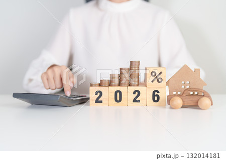 2026 New Year with percentage change to UP and Down arrow, car and Home model with coin stack. Car loan, Interest rate, real estate, house, Insurance, Financial, Repair, Tax, mortgage and Maintenance 2026 New Year with percentage change to UP and Down arrow, car and Home model with coin stack. Car loan, Interest rate, real estate, house, Insurance, Financial, Repair, Tax, mortgage and Maintenance 132014181