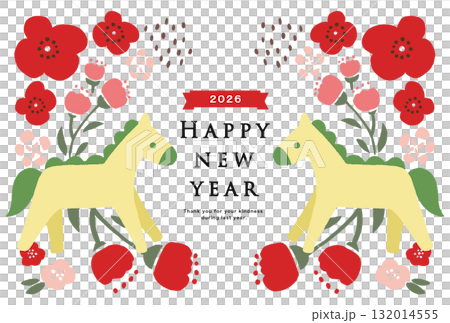 2026 Horse Year New Year's card template 132014555