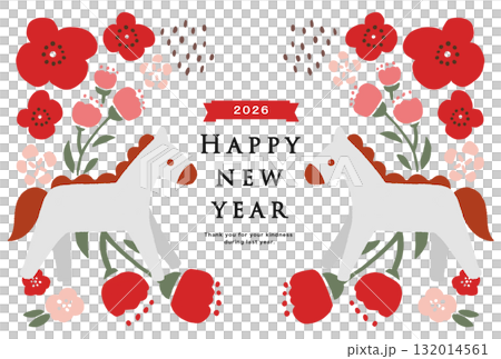 2026 Horse Year New Year's card template 2026 Horse Year New Year's card template 132014561