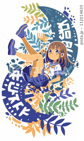 微笑みかける女の子 パッチワーク 微笑みかける女の子 パッチワーク 132014635