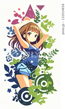 微笑みかける女の子　パッチワーク 132014638