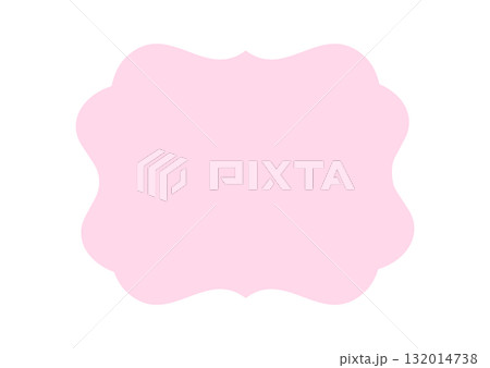 フレーム枠イラスト素材　ピンク色　シンプル　ベクターpng透明 132014738