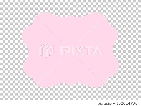 フレーム枠イラスト素材　ピンク色　シンプル　ベクターpng透明 132014738