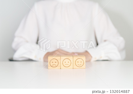Woman show Emotion face block, Mental health Assessment, Psychology, Health Wellness, Feedback, Customer Review, Experience, Satisfaction Survey, Opinion, Evaluation and World Mental Health day Woman show Emotion face block, Mental health Assessment, Psychology, Health Wellness, Feedback, Customer Review, Experience, Satisfaction Survey, Opinion, Evaluation and World Mental Health day 132014887