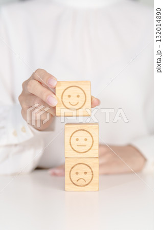 Woman show Emotion face block, Mental health Assessment, Psychology, Health Wellness, Feedback, Customer Review, Experience, Satisfaction Survey, Opinion, Evaluation and World Mental Health day Woman show Emotion face block, Mental health Assessment, Psychology, Health Wellness, Feedback, Customer Review, Experience, Satisfaction Survey, Opinion, Evaluation and World Mental Health day 132014890