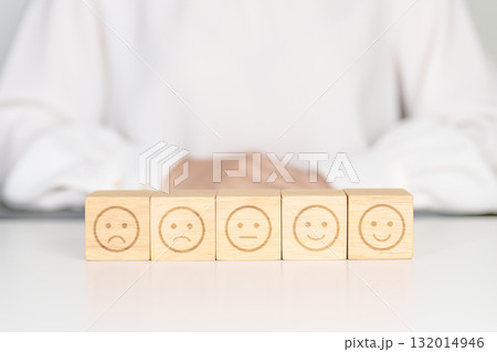 Woman show Emotion face block, Mental health Assessment, Psychology, Health Wellness, Feedback, Customer Review, Experience, Satisfaction Survey, Opinion, Evaluation and World Mental Health day Woman show Emotion face block, Mental health Assessment, Psychology, Health Wellness, Feedback, Customer Review, Experience, Satisfaction Survey, Opinion, Evaluation and World Mental Health day 132014946