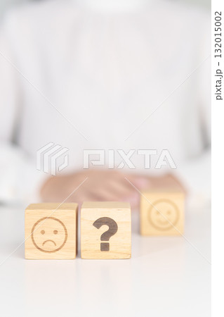 Bad Emotion face with Question block, Mental health Assessment, Psychology, Health Wellness, Feedback, Customer Review, Experience, Satisfaction Survey, Opinion, Evaluation and World Mental Health day Bad Emotion face with Question block, Mental health Assessment, Psychology, Health Wellness, Feedback, Customer Review, Experience, Satisfaction Survey, Opinion, Evaluation and World Mental Health day 132015002