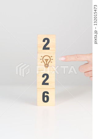 2026 year block with lightbulb. Business Idea, Creative, Thinking, brainstorm, Goal, Resolution, strategy, plan, Action, change and New Year start concepts 2026 year block with lightbulb. Business Idea, Creative, Thinking, brainstorm, Goal, Resolution, strategy, plan, Action, change and New Year start concepts 132015473