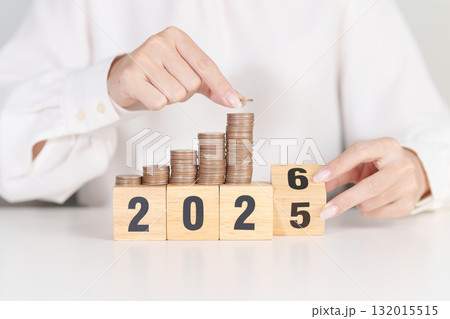2025 end year to Happy New Year 2026 with Coins stack. Money, Budget, tax, investment, financial, savings and New Year Resolution concepts 2025 end year to Happy New Year 2026 with Coins stack. Money, Budget, tax, investment, financial, savings and New Year Resolution concepts 132015515