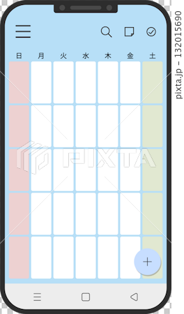 スマホ画面サンプル　カレンダー 132015690