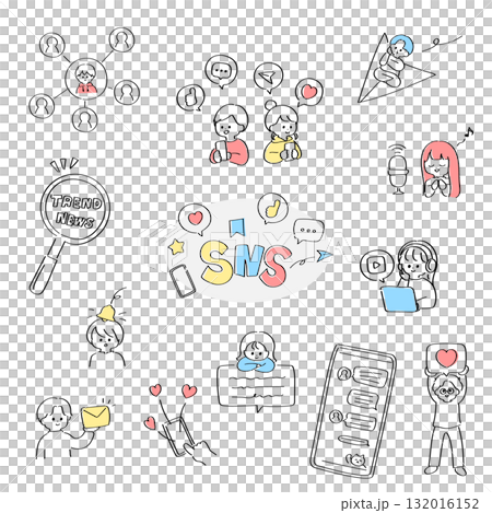 POPなSNSアクティビティ素材セット POPなSNSアクティビティ素材セット 132016152