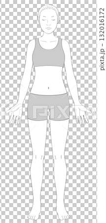 全身女性線條插畫(正面,灰色衣服) 全身女性線條插畫(正面,灰色衣服) 132016172