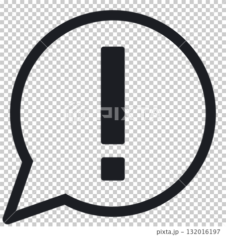 Simple round speech bubble with an exclamation mark (line drawing, transparent version) Simple round speech bubble with an exclamation mark (line drawing, transparent version) 132016197