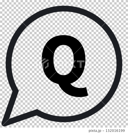 Simple round speech bubble Q (line drawing, transparent version) Simple round speech bubble Q (line drawing, transparent version) 132016199